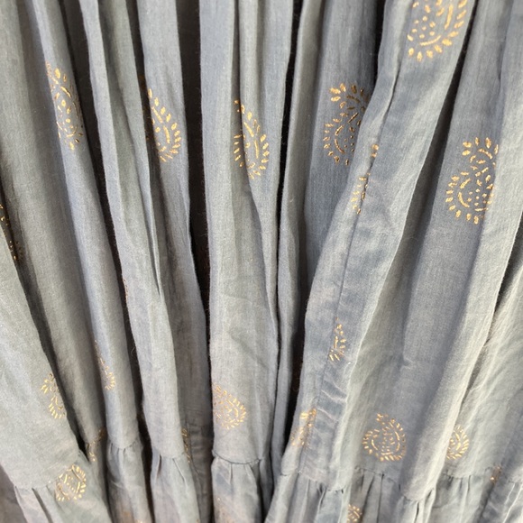 AUROBELLE IBIZA block print maxi dress with lace S/M new - Picture 10 of 12